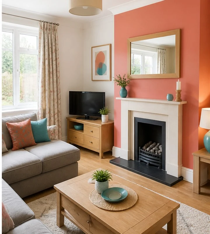 The same living room after redecoration