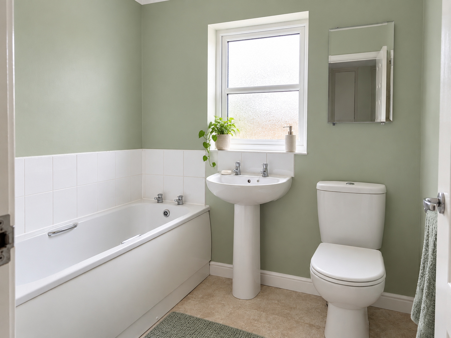 The same bathroom after professional repainting